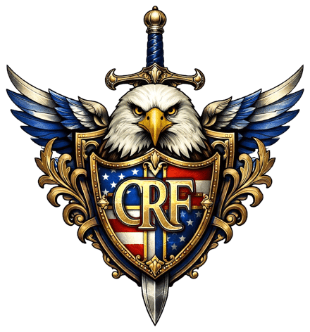 Colorado Renaissance Festival patriotic eagle and shield logo